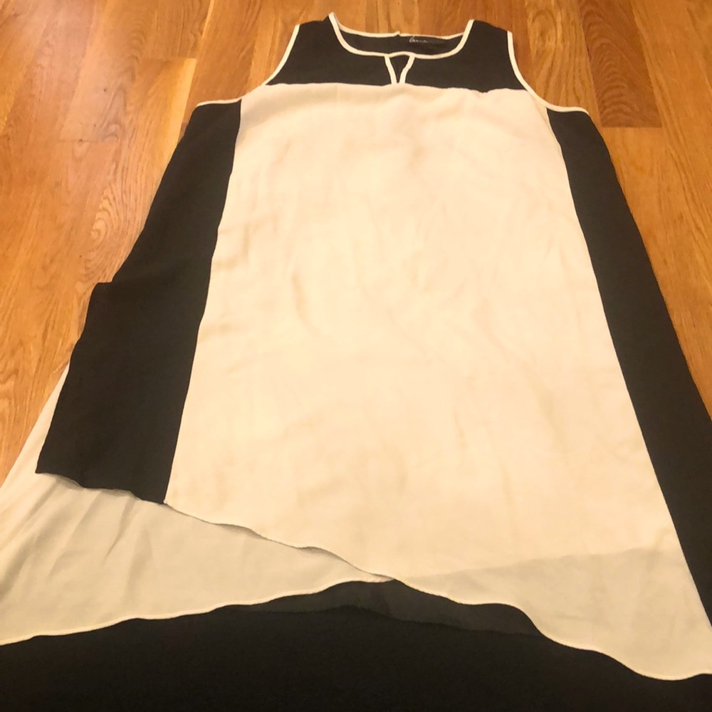 Black and white long dress.
